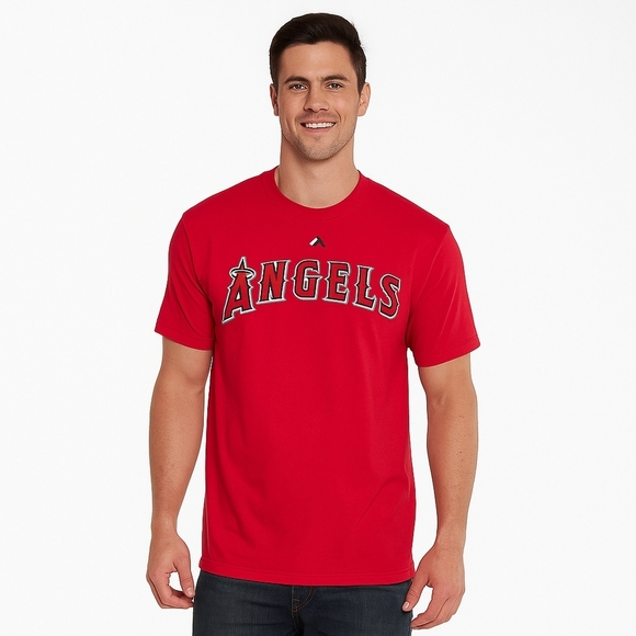 Fanatics Other - Angels Red Team Lockup Tee MLB Men’s Large Authentic Logo Short Sleeve Shirt NWT
